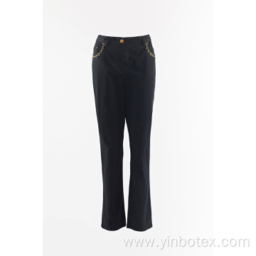 Ladies solid navy trousers